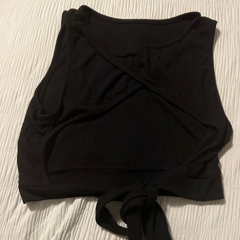 Black Cutout Crop Top